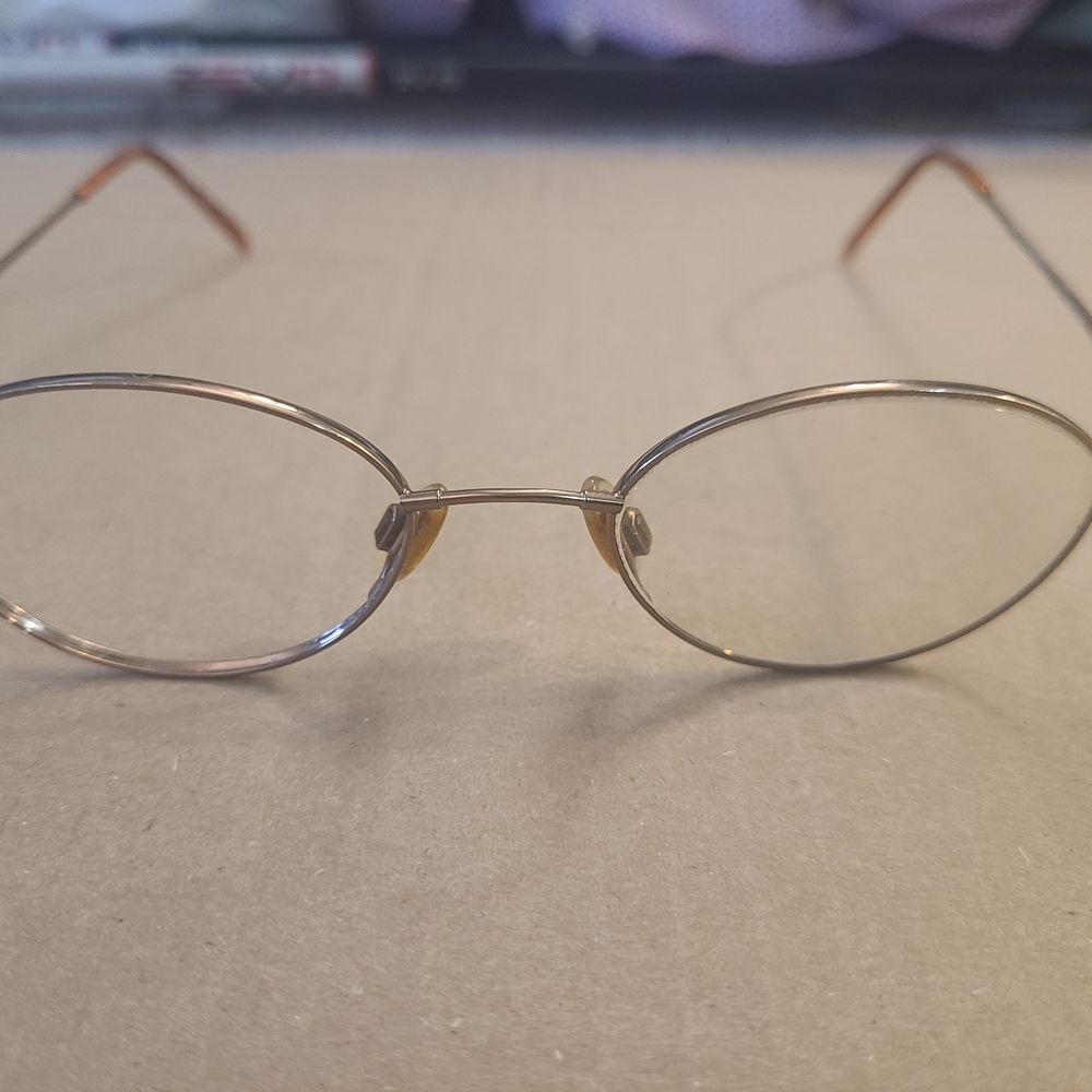 Flexon 612 By Marchon Elegant Gold Oval Glasses Chestnut 48 18 135